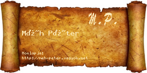 Méh Péter névjegykártya
