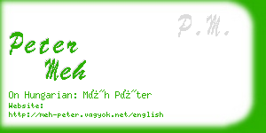 peter meh business card